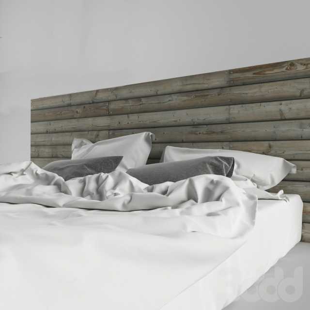 Модель деревянной кровати в стильном оформлении