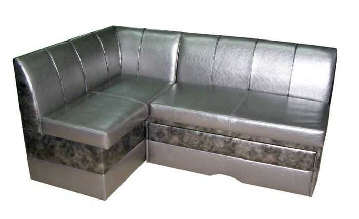 Угловой диван с обивкой искусственной кожи