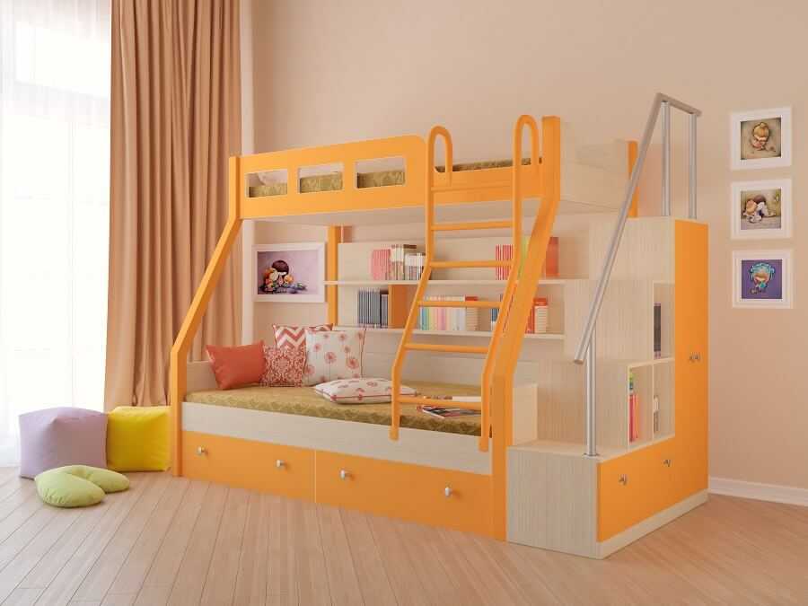 Двухъярусная кровать для детей, которые любят читать перед сном