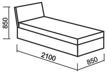 Схема и габаритные размеры одного места для сна