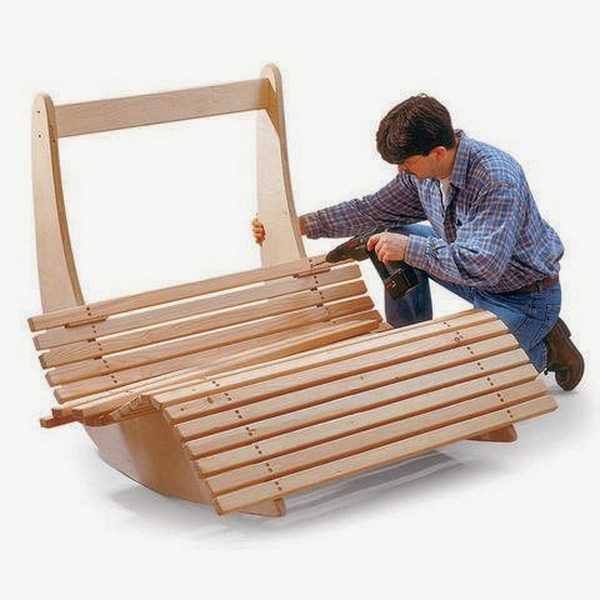 Как сделать кресло-качалку своими руками из дерева, ротанга, металла 53 - ДиванеТТо