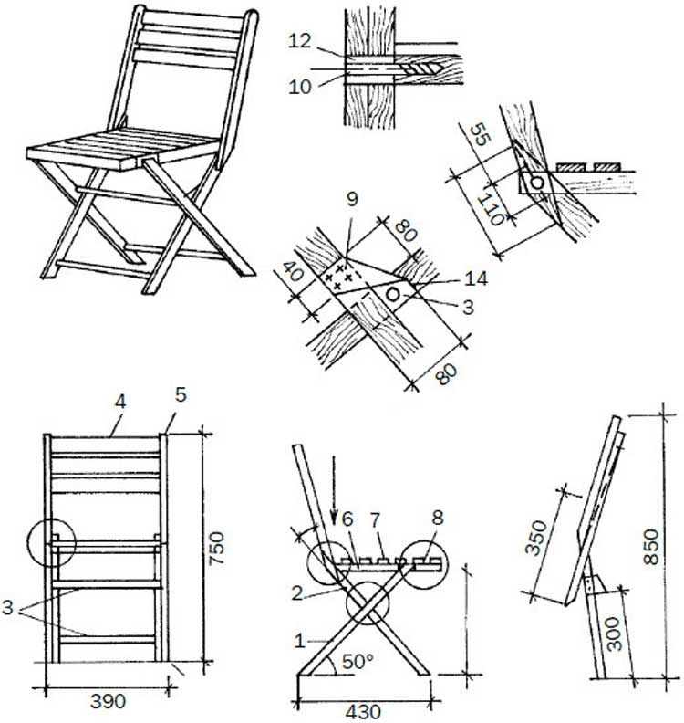 Как сделать своими руками складной стул – этапы работы 21 - ДиванеТТо