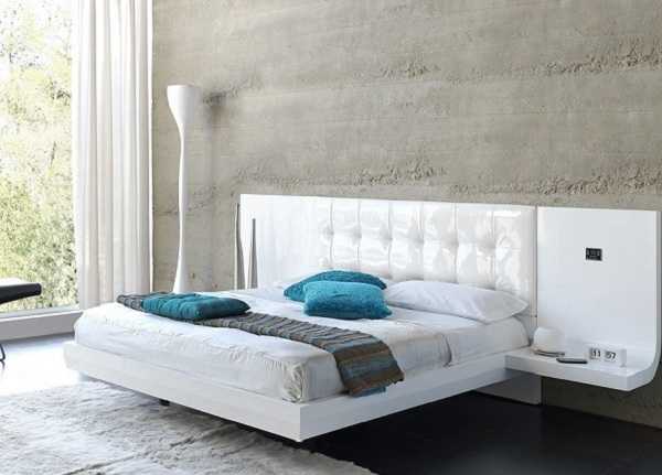 Белый парящая кровать