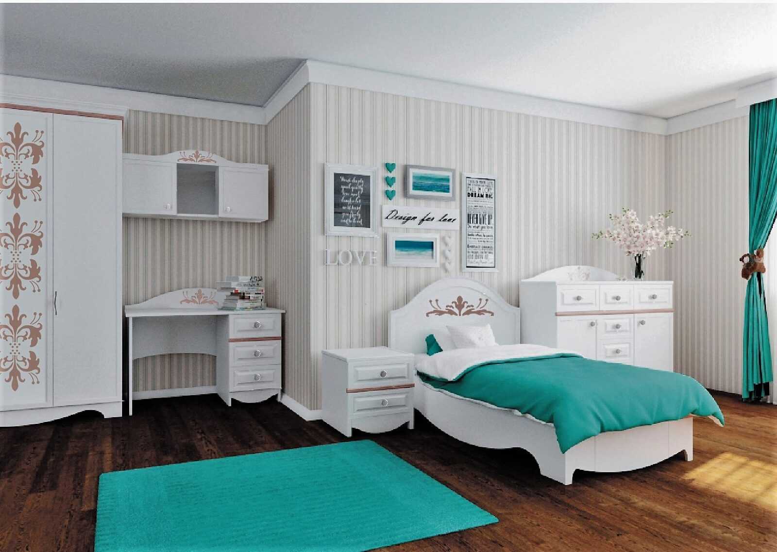 Белая детская мебель для спальни