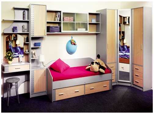 Подростковая мебель для узкой комнаты