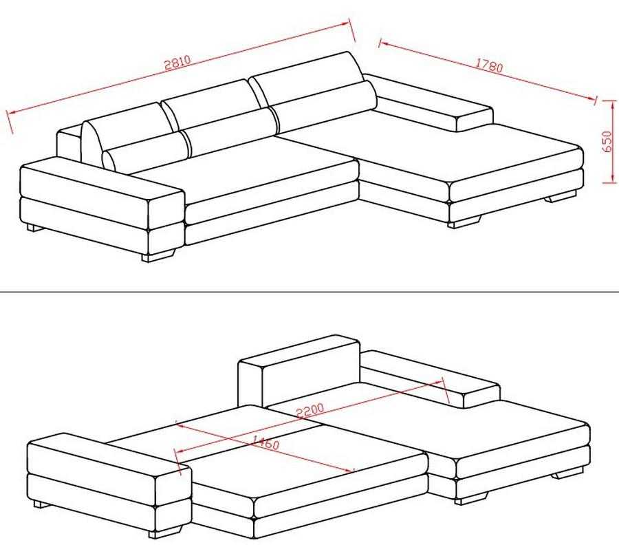 Какие бывают размеры у углового дивана, механизмы трансформации 27 - ДиванеТТо