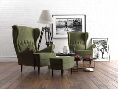 Конструкция и дизайн кресла Икеа Страндмон, сочетание с интерьером 235 - ДиванеТТо