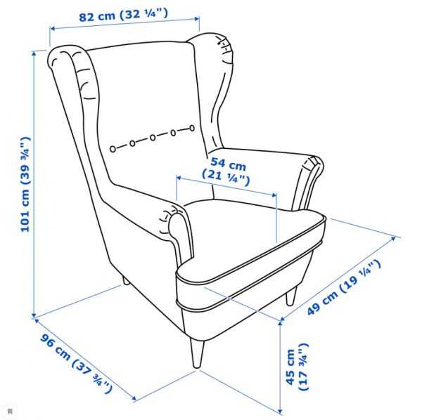 Конструкция и дизайн кресла Икеа Страндмон, сочетание с интерьером 37 - ДиванеТТо