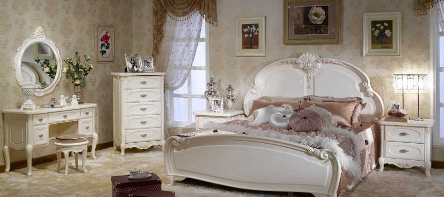 Белая мебель для спальни в стиле прованс