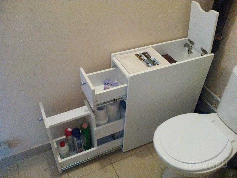 Узкий комод для туалета и ванной комнаты