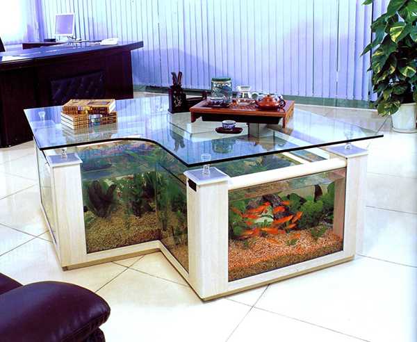 Нюансы размещения стола-аквариума, изготовление своими руками 3 - ДиванеТТо