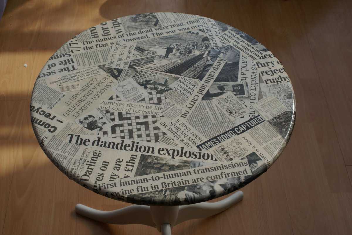 Обновление старого стола с помощью техники декупаж, интересные идеи 21 - ДиванеТТо