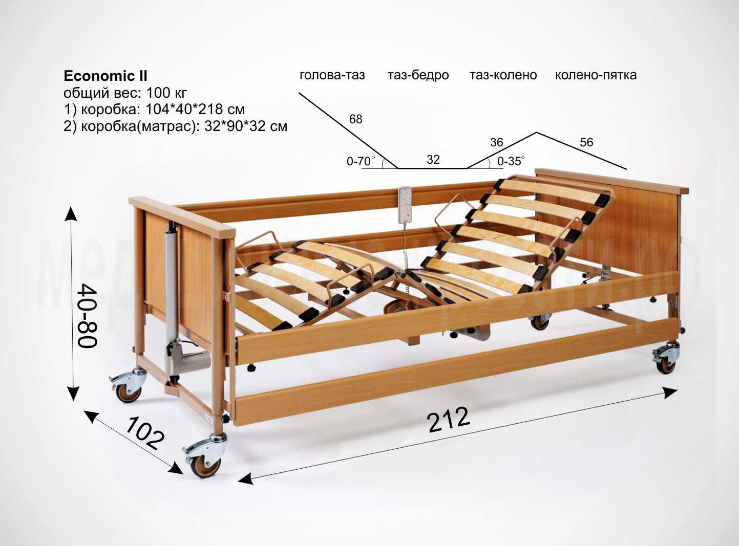 Размеры медицинской кровати
