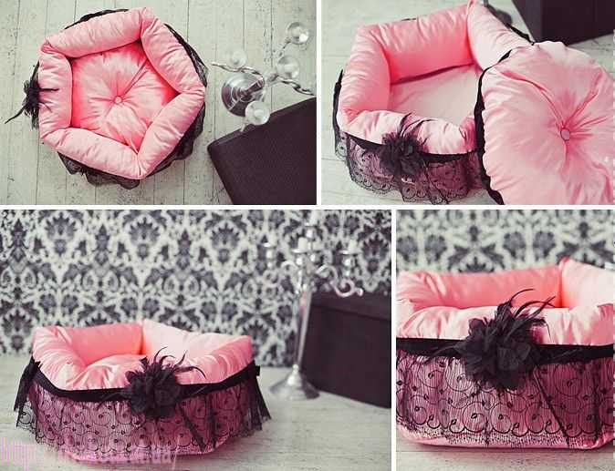 Розовая кроватка для собаки