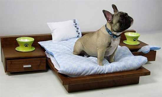Кровать для собаки из натурального дерева