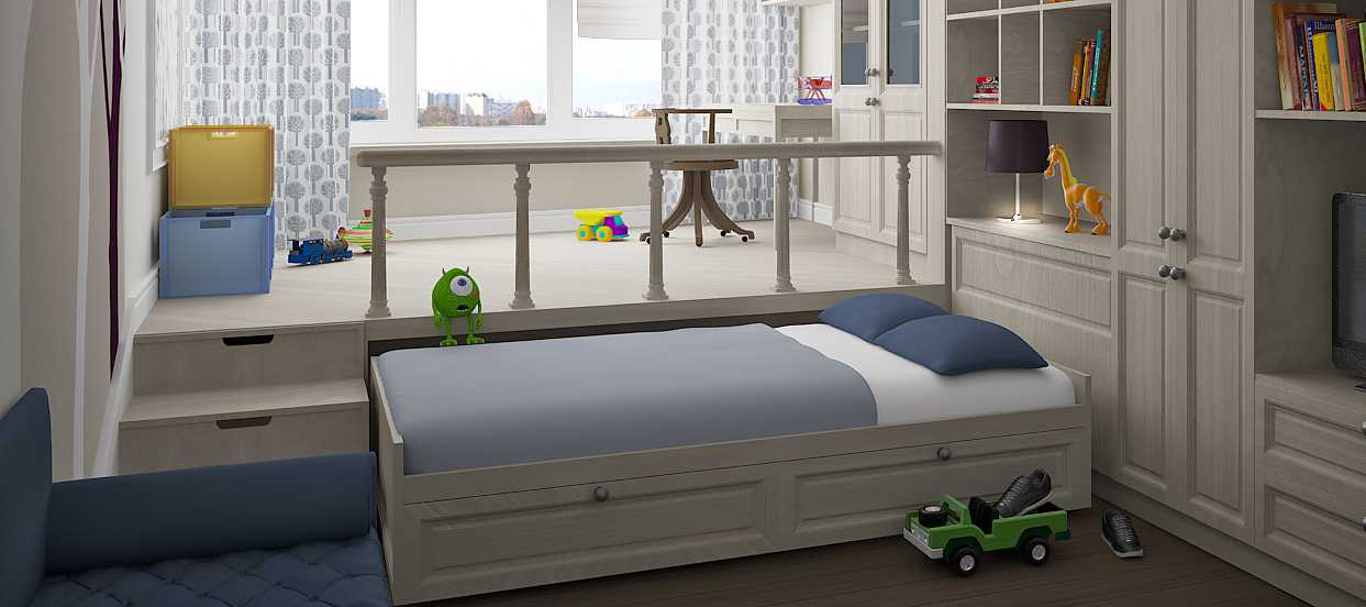 Кровать-подиум в детской