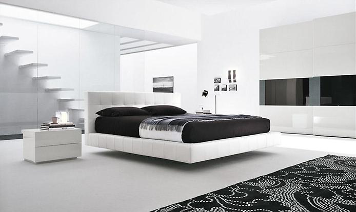 Черно-белая мебель для спальни