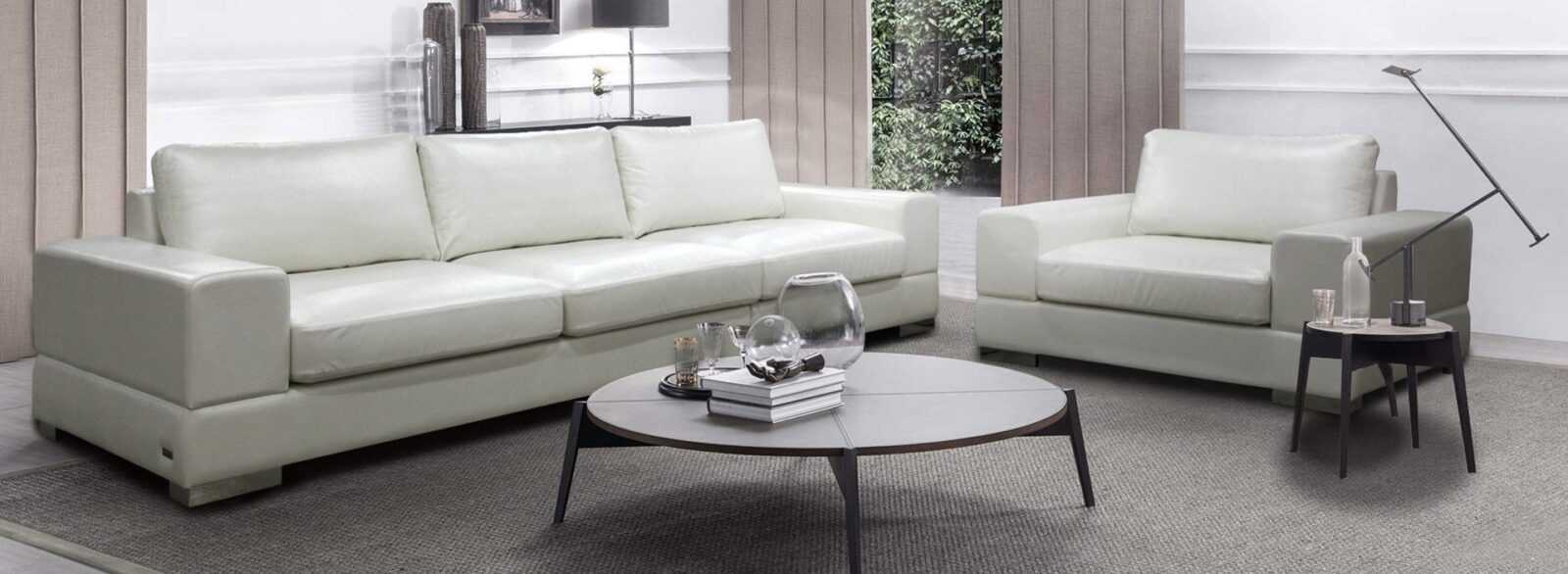 Белый комплект мягкой мебели