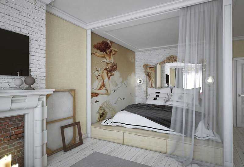 Удобная и функциональная кровать-подиум в спальне