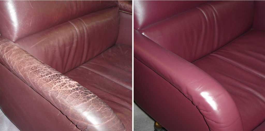 Ремонт диванов из кожзама