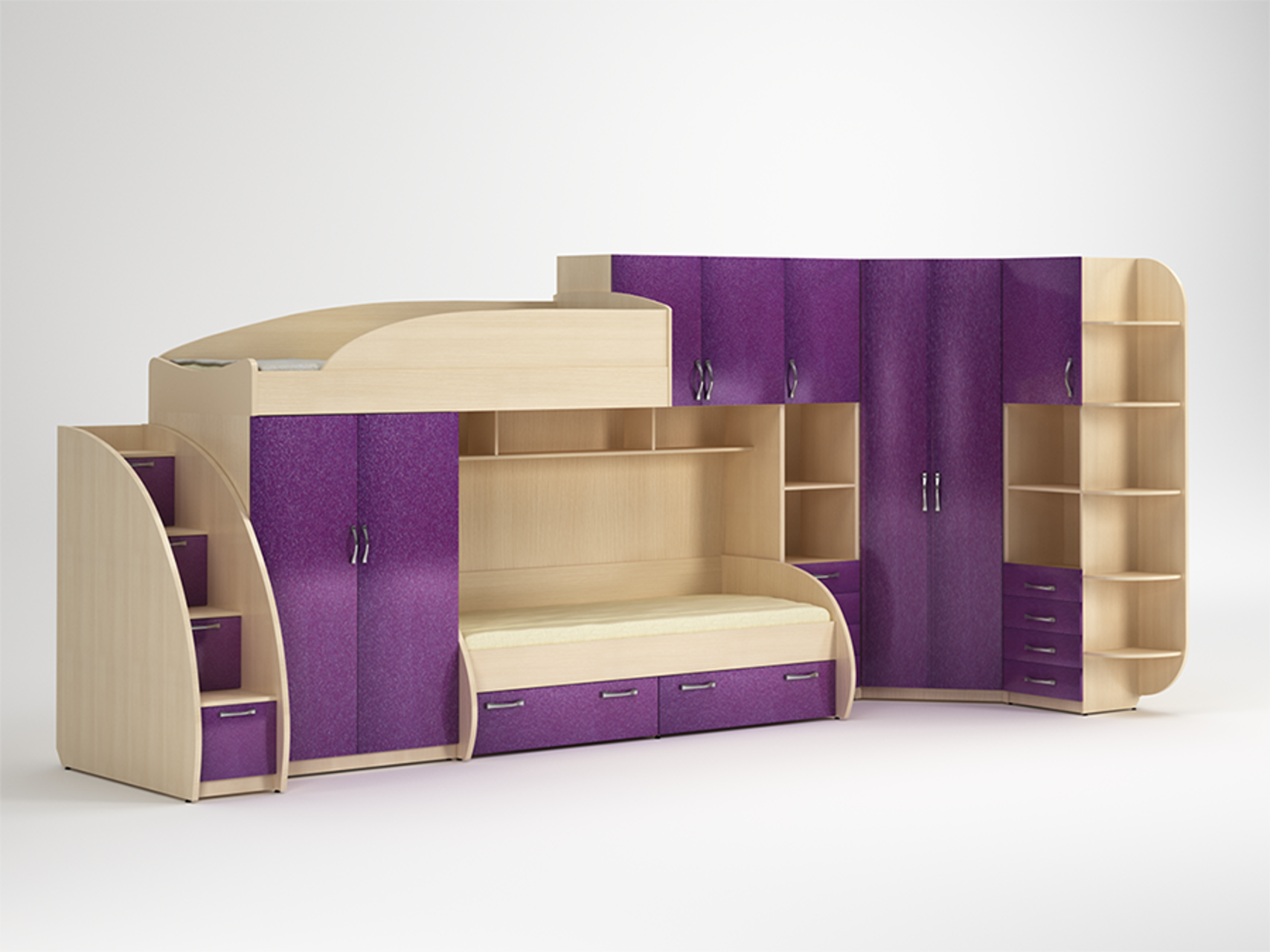 Фиолетовые оттенки мебели