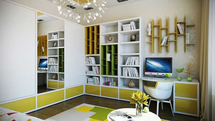 Современный дизайн небольшой комнаты для подростка