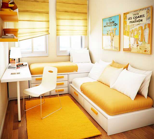 Маленькая комната в желтом цвете