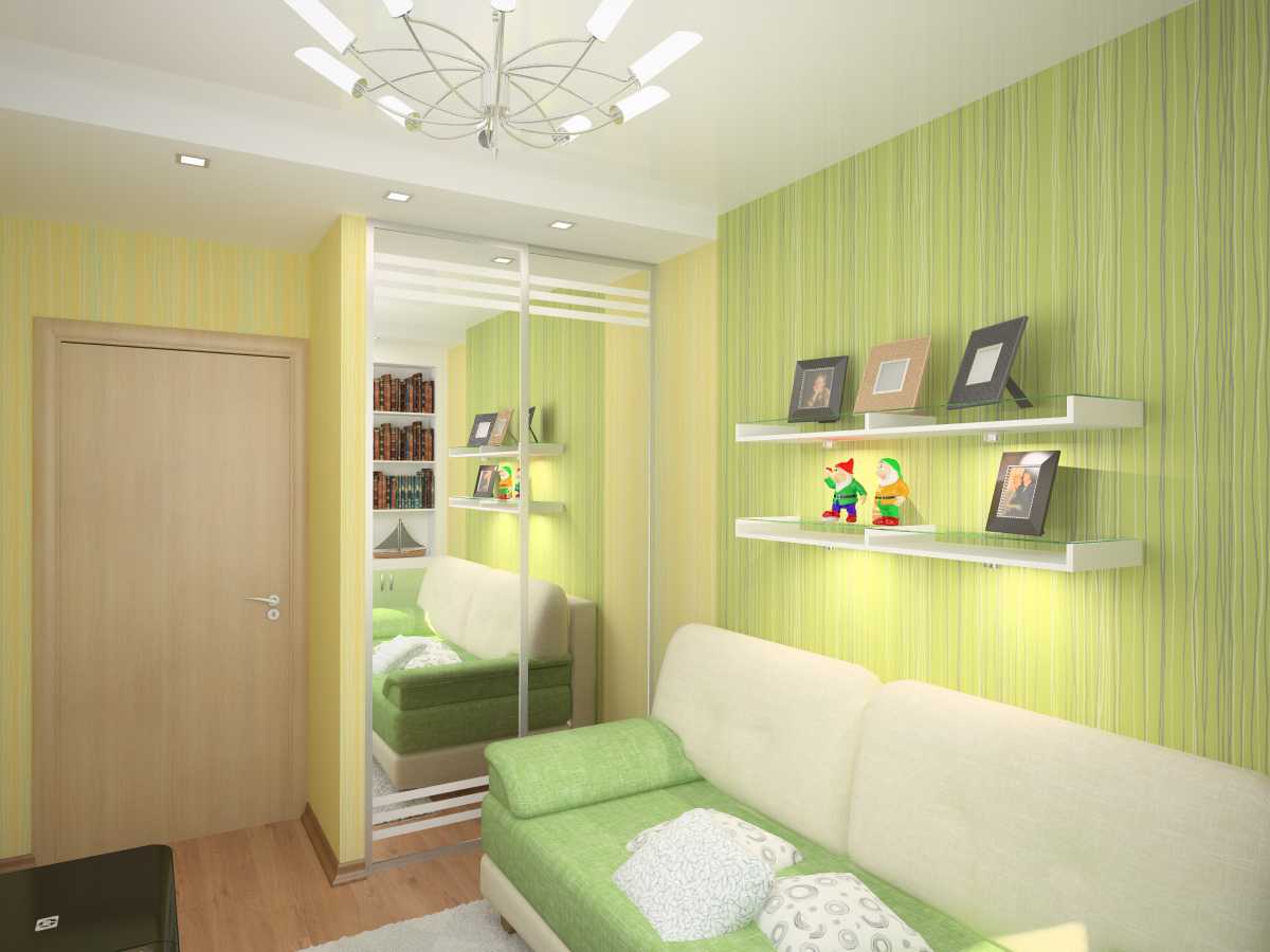 Дизайн маленькой комнаты зеленого цвета