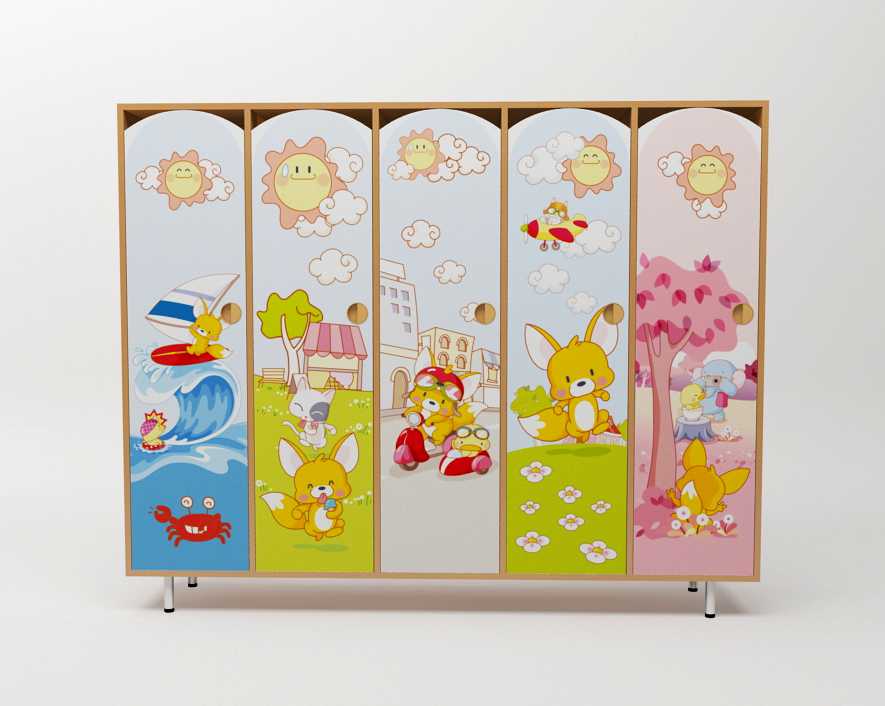 Шкафчики для детского сада с УФ печатью