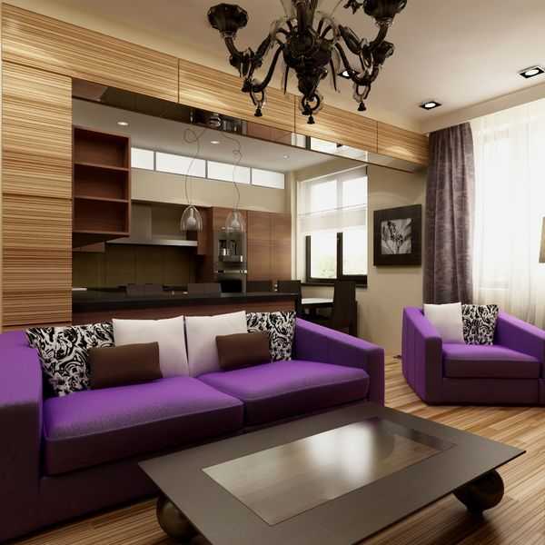 Фиолетовые оттенки обивки мебели