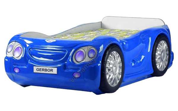 Синяя тематическая кровать для мальчика