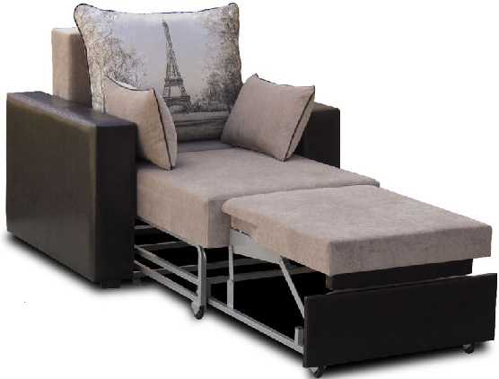 Наиболее комфортабельны по этому параметру кресла-кровати без подлокотников
