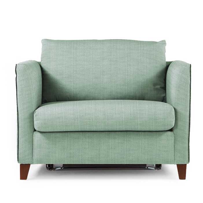 Серо-зеленая мягкая мебель для спальни