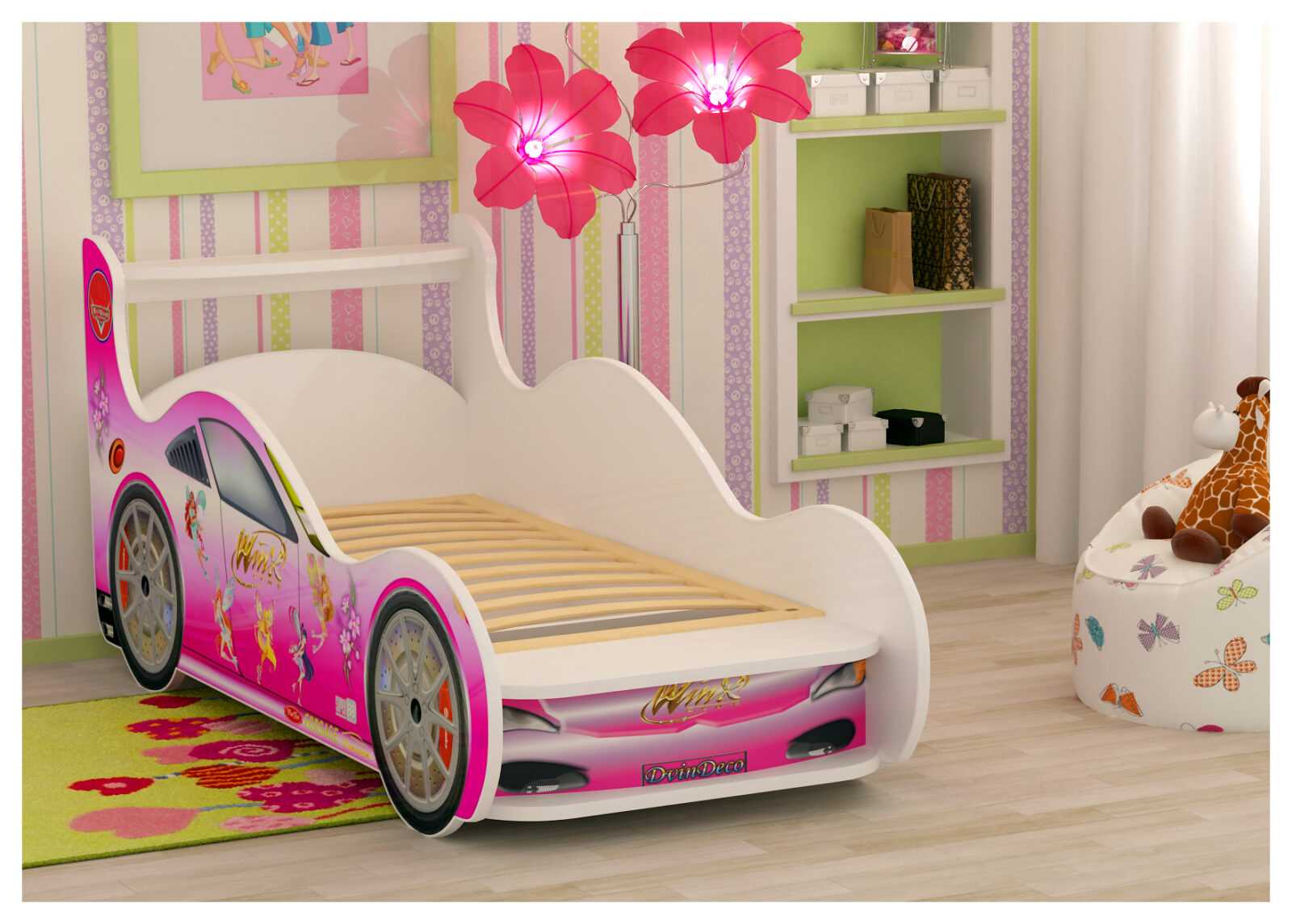 Красивая кровать машина для девочки