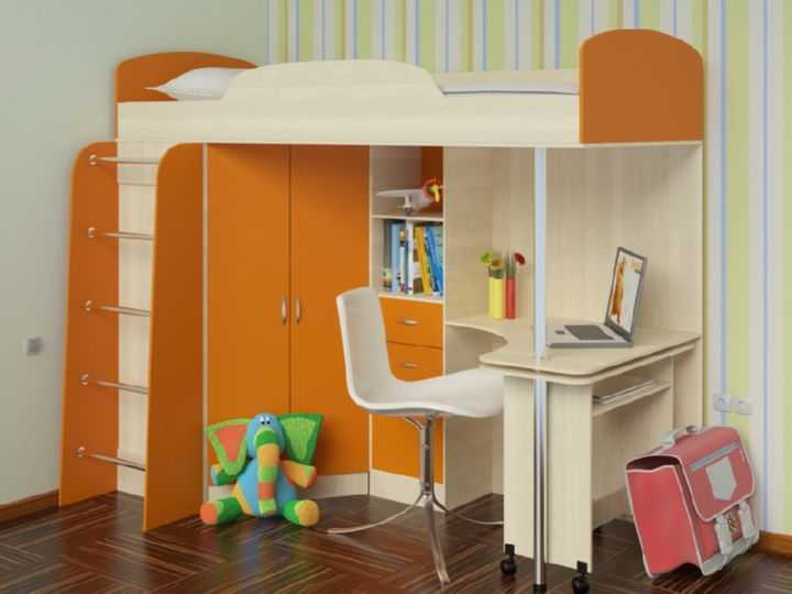 Оранжевые предметы мебели для детской комнаты