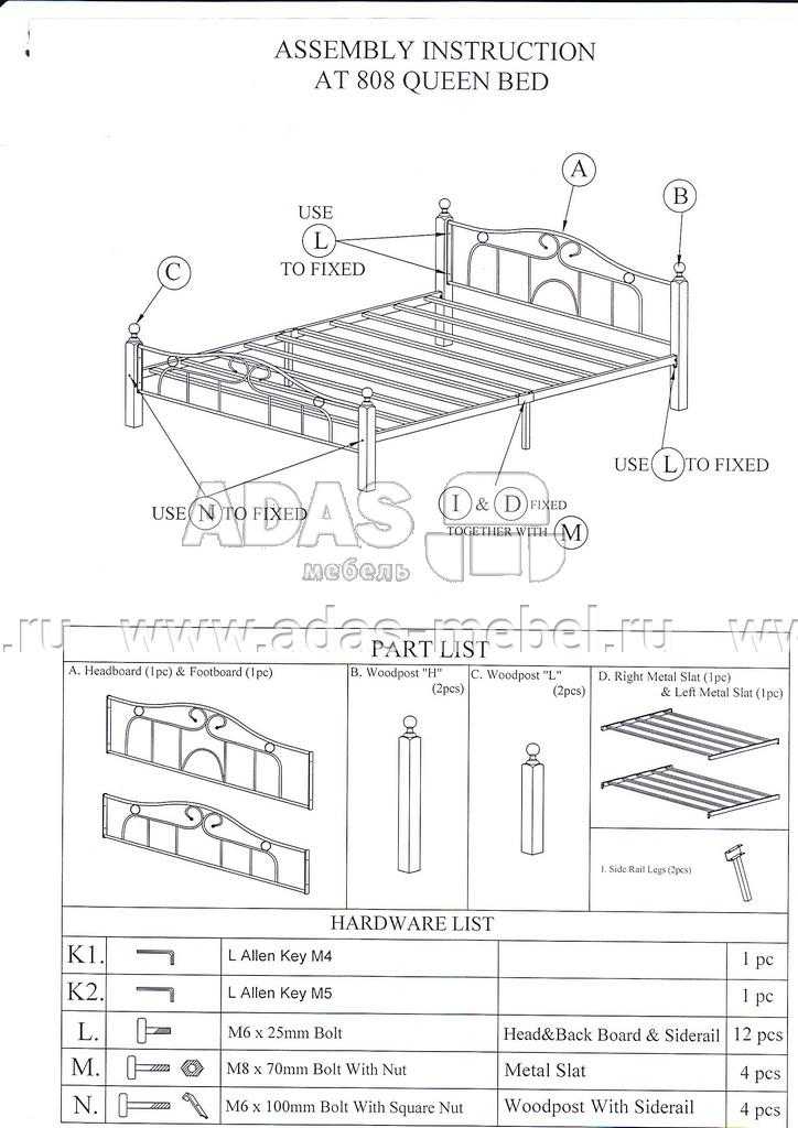 Схема сборки кровати