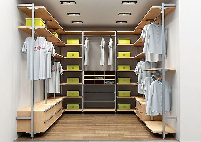Привлекательный дизайн гардеробной комнаты