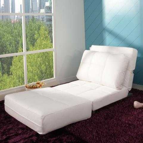Кресло кровать без подлокотников белого цвета