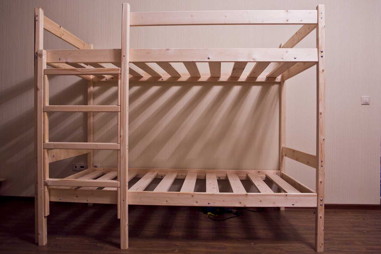 Практичная кровать из массива сосны