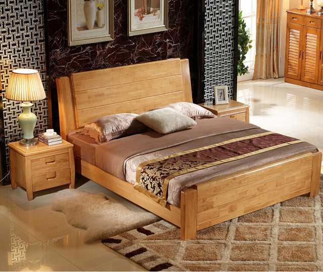 Высокое качество кровати из дуба