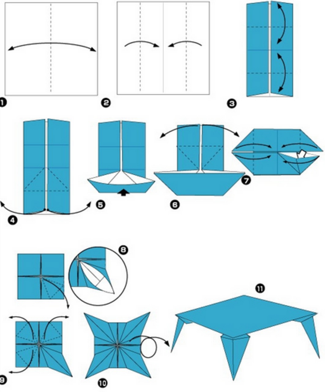 Оригами стол из бумаги