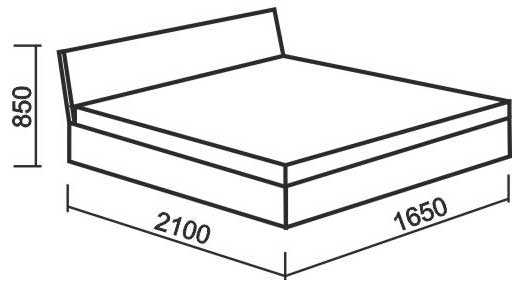 Схема и габаритные размеры кровати для двоих