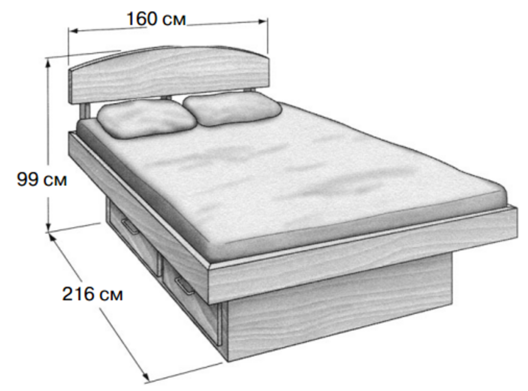 Кровать с цоколем