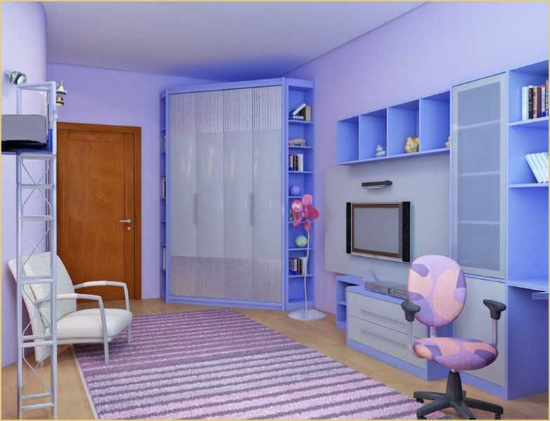 Дизайн детской угловой комнаты