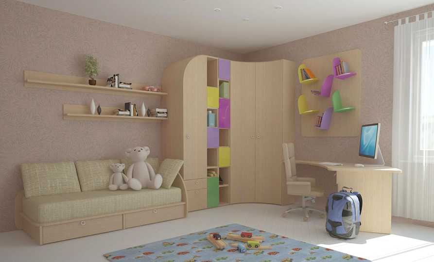 Угловой шкаф в детскую комнату для мальчика