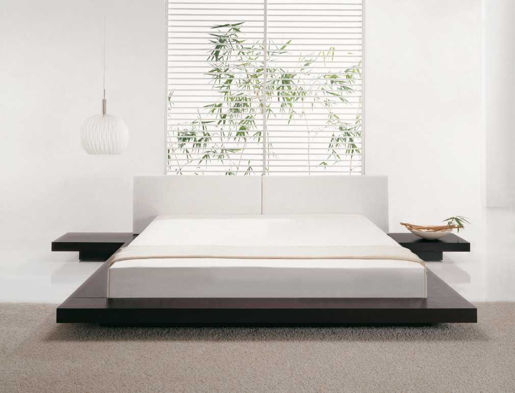 Оригинальный дизайн белой кровати