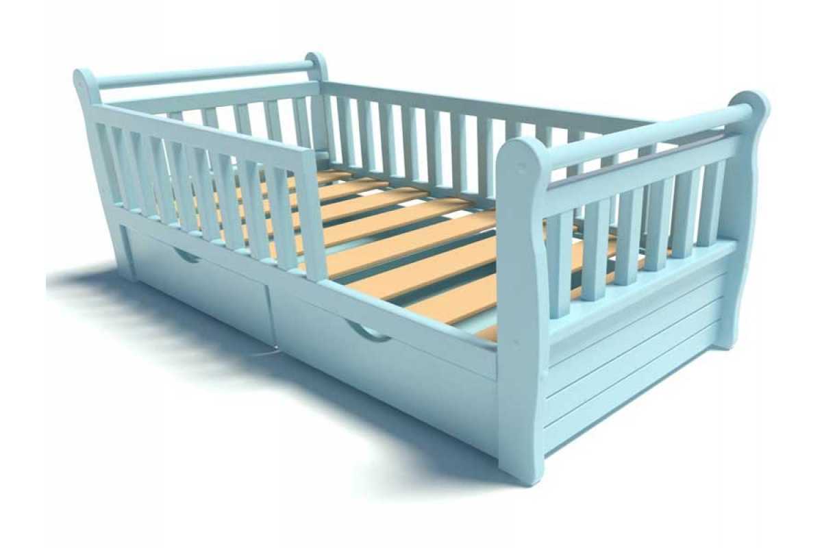 Детская кровать тахта голубого цвета