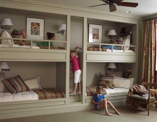 Несколько спальных мест в комнате детей