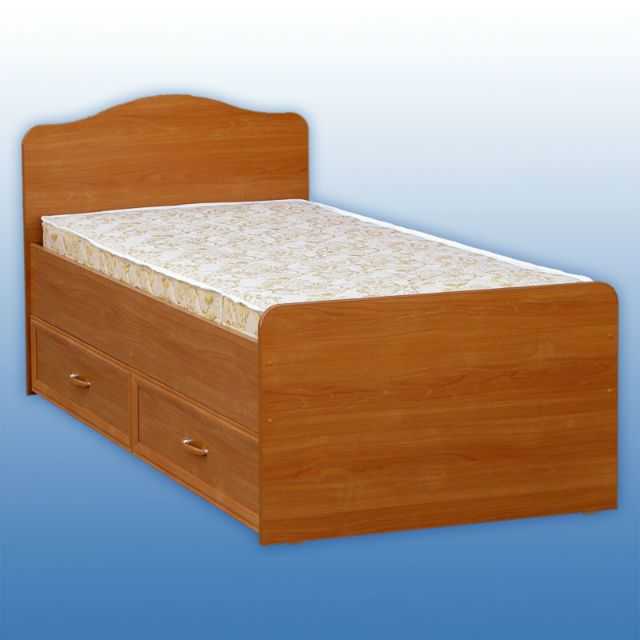 Кровать односпальная с ящиками из дерева