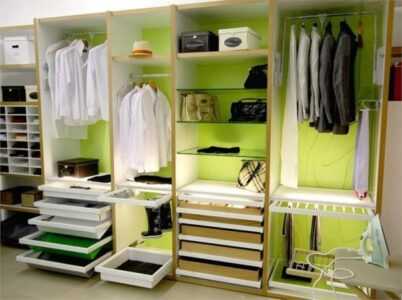 Виды наполнений шкафов и гардеробных, основные элементы 100 - ДиванеТТо